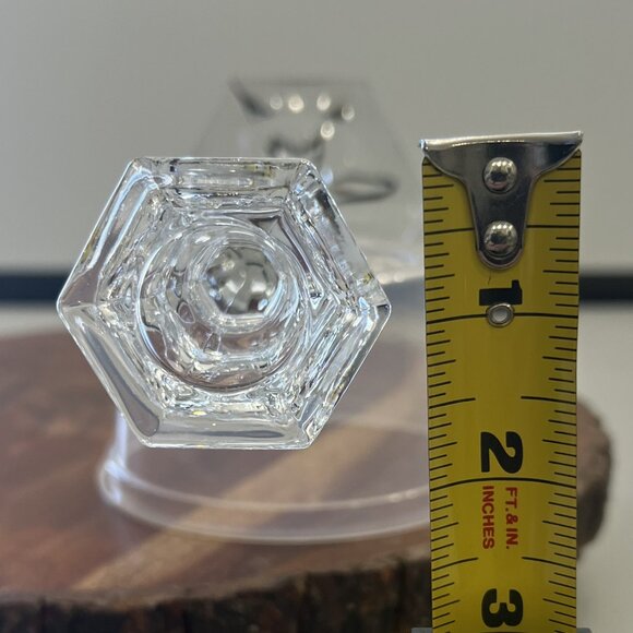 Pair of Handmade Geometric Cut Bohemian Crystal Candle Holders! - Picture 4 of 16